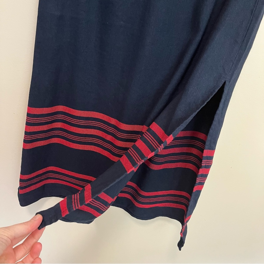 J. Jill Linen Blend Navy Blue With Red Stripes Skirt - Size XS - Picture 4 of 12